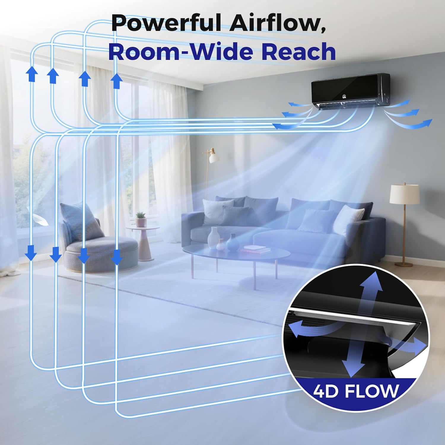 Mini Split Air Conditioner - 18000 BTU Ductless Mini Split Ac/Heating System, 230V 21 SEER2 Wifi Enabled Inverter, 1250Sq.Ft, Split AC Unit with Precharged Heat Pump, R454B with Installation Kit
