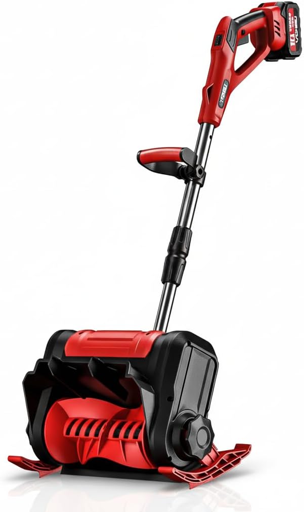 Cordless Snow Shovel, 21v | 12-Inch | 3-Ah Cordless Snow Blower, Electric Battery Powered Snow Removal Machine, 26ft Throwing Distance, (2 Battery & Quick Charger Included)