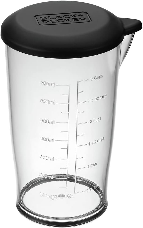 BLACK+DECKER Kitchen Wand Cordless Immersion Blender, 6 in 1 Multi Tool Set, Hand Blender with Charging Dock, Grey (BCKM1016KS01)