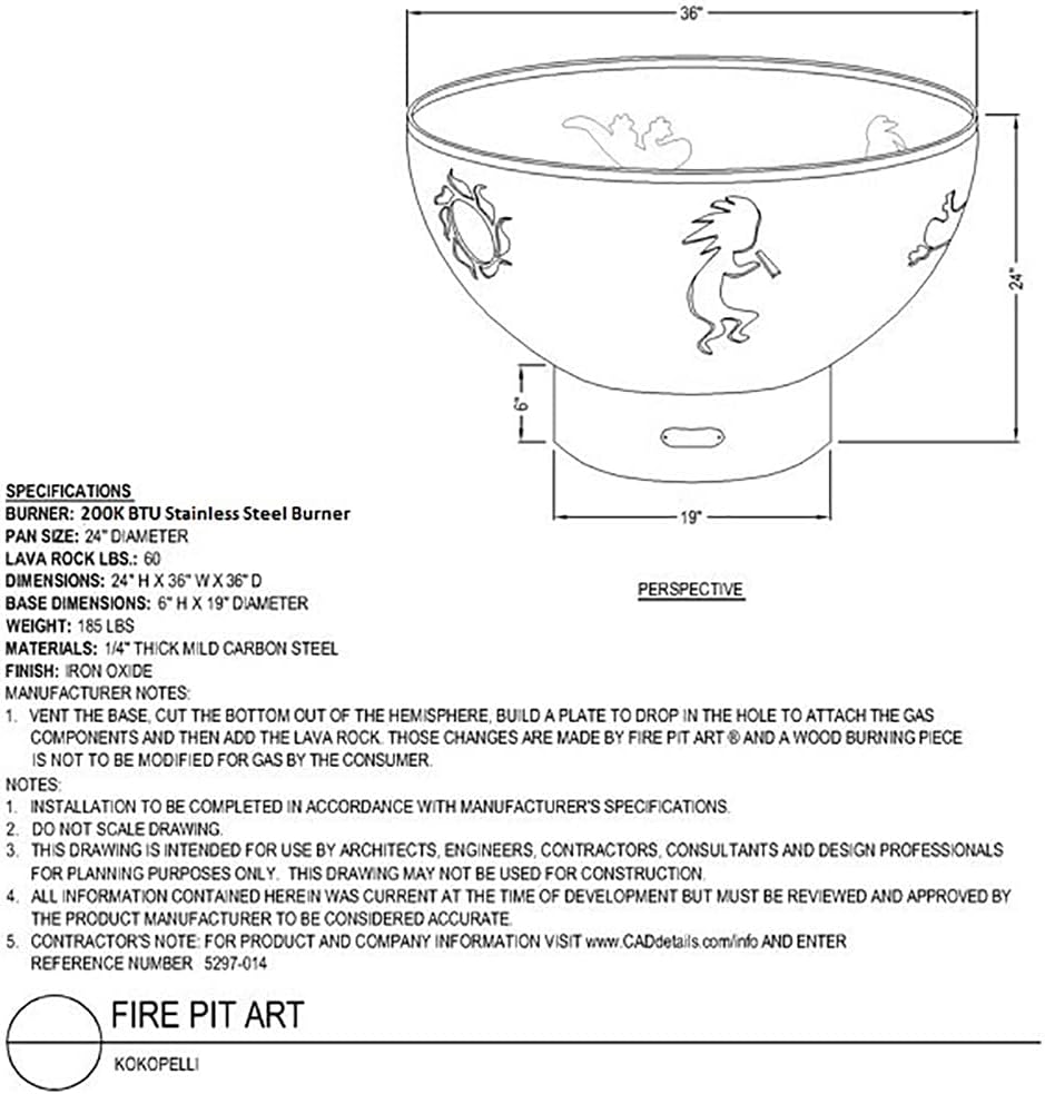 Fire Pit Art Kokopelli Wood Fire Pit (Kokopelli)