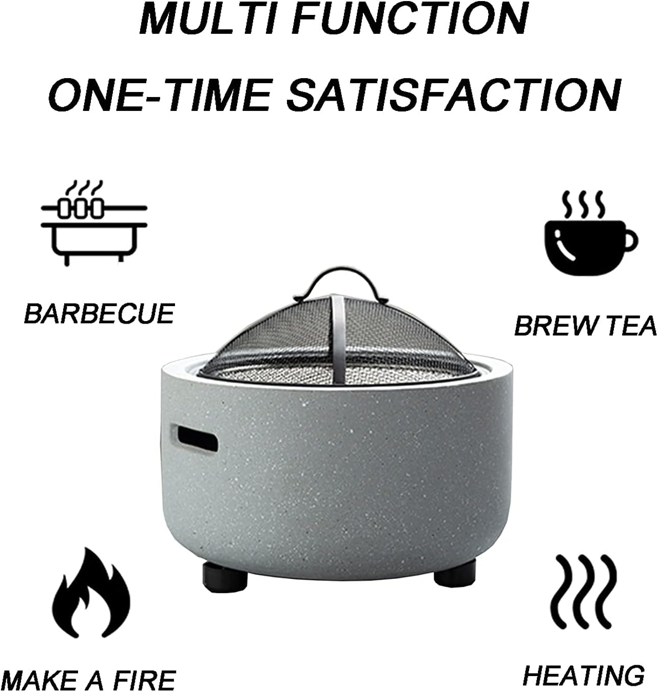 Fire Pit Outdoor fire Pit, Domestic Outdoor Charcoal Heater, Garden fire Pit with Sparkle Screen and Poker