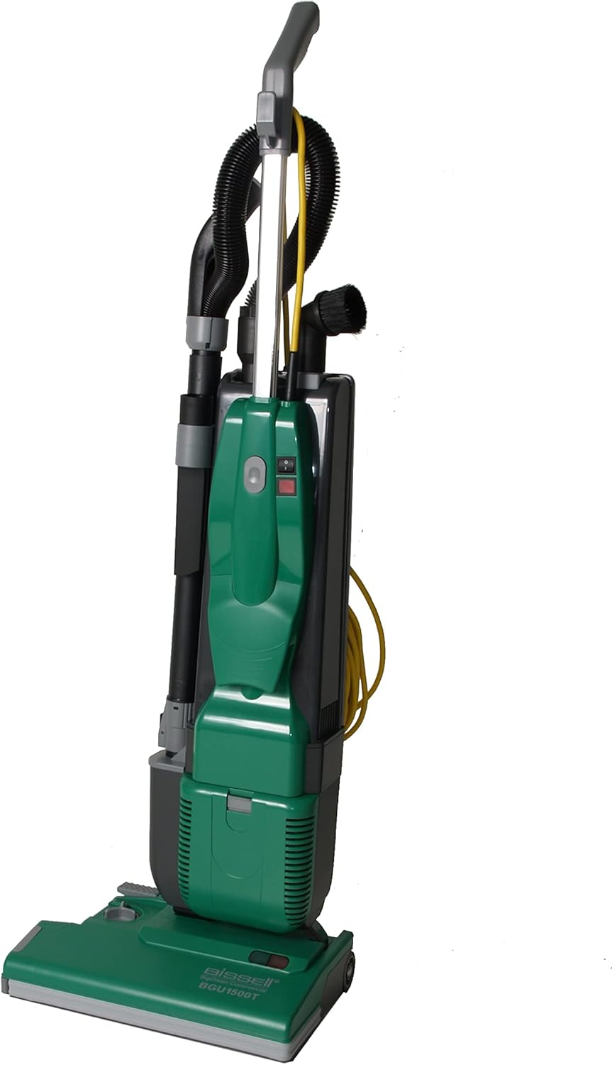 Bissell Commercial BGU1500T Heavy Duty Upright Vacuum, with on-Board Tools, Dual Motor, 15” Cleaning Path, 40’ Cord