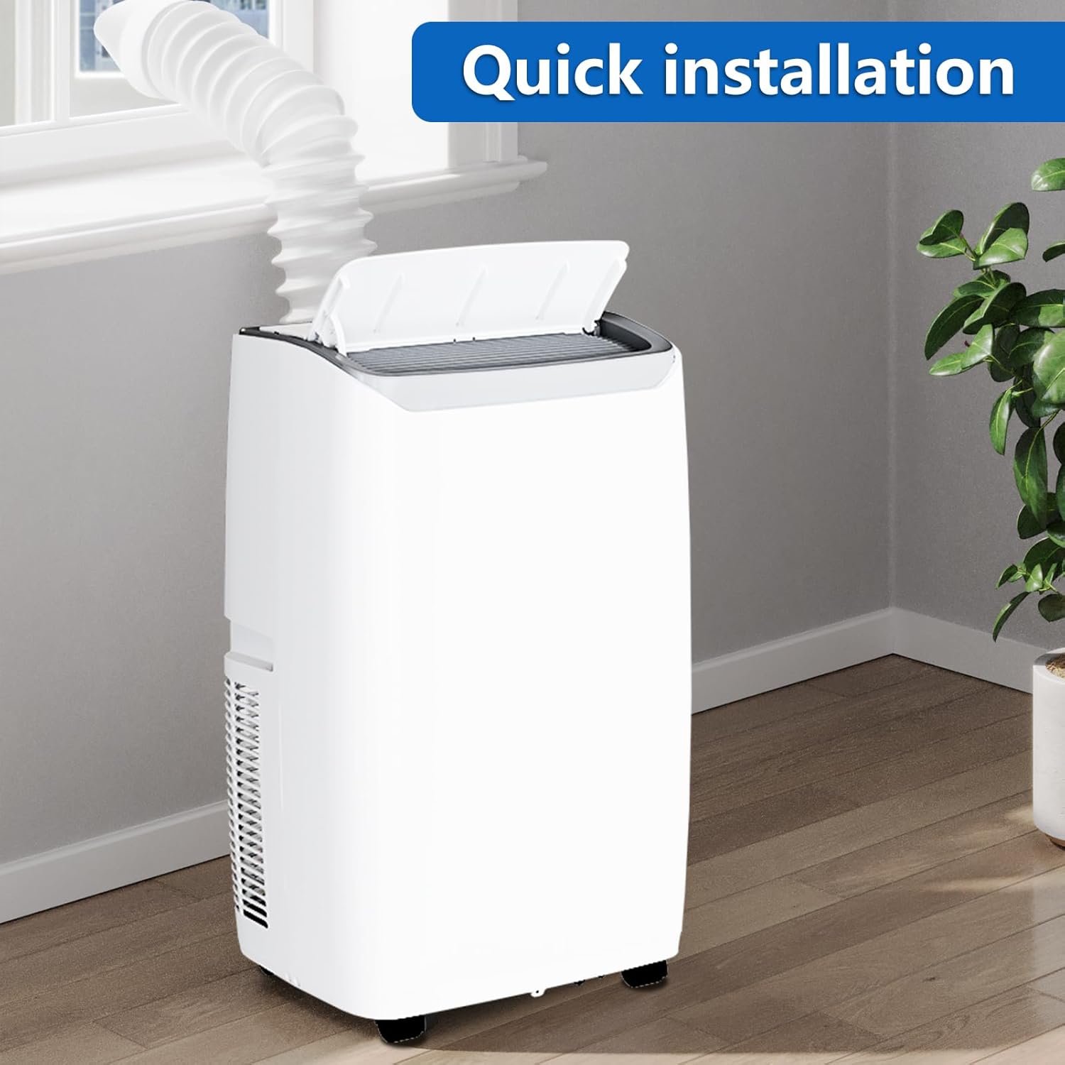 12,000 BTU Portable Air Conditioner, 3 In 1 Portable Ac Unit for 550 Sq.Ft. with Fan, Dehumidifier, Timer, Remote, Low Noise Air Cooler, Small Air Conditioner for Living Room Bedroom