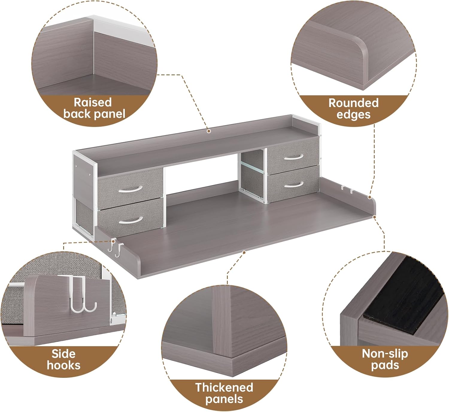 4 Drawers Washer Dryer Countertop with Shelf, 27.5