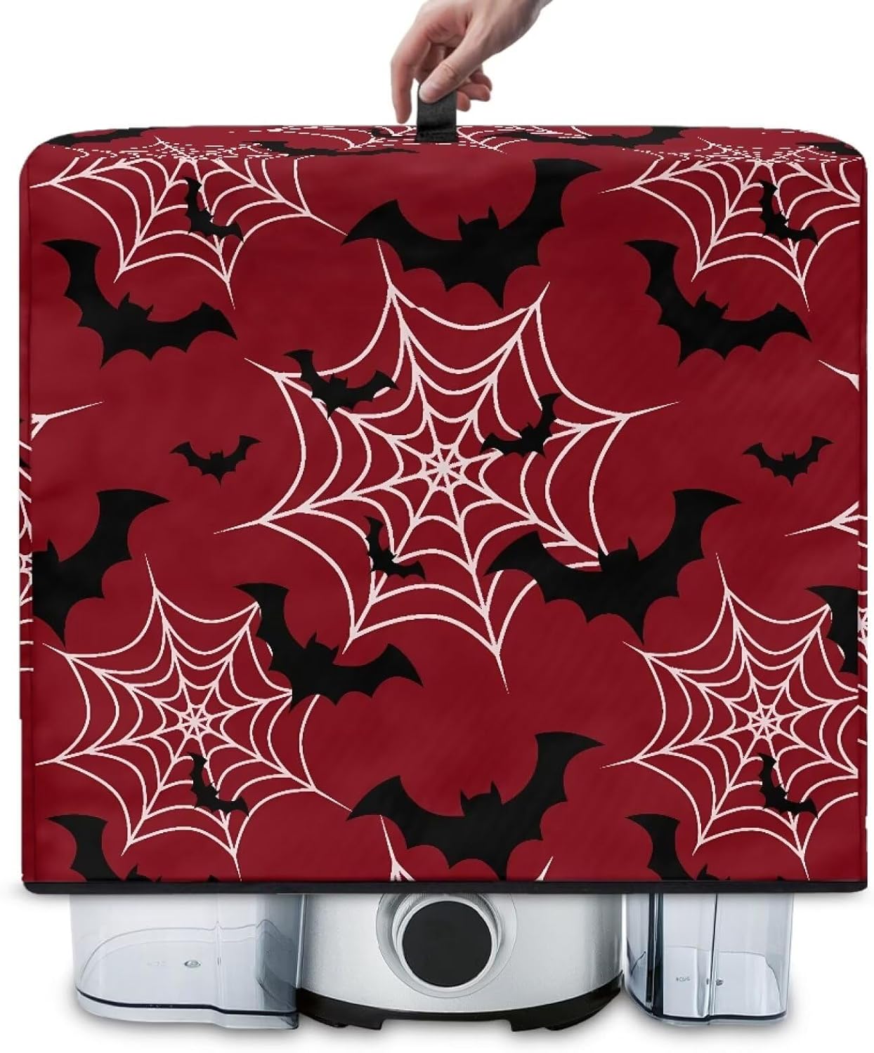 Bat Spider Web Blender Cover with Floral Prints – Juicer Dust Cover for Kitchen, Fits Most Small Appliances, Easy to Store & Wash, Stylish Home Decor