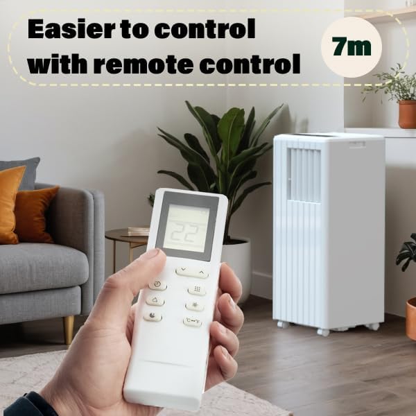 8,000 BTU Portable Air Conditioners 4-In-1 Drainage-free Standing AC Unit for Bedroom up to 350 sq.ft, with Cool, Dehumidifier & Fan Modes, Remote Control, 24H Timer, Sleep Mode, Window Kits