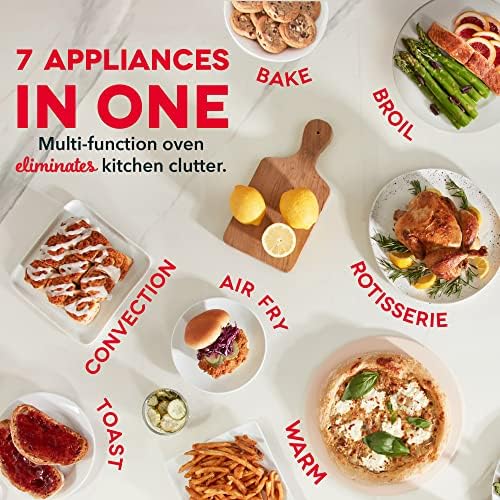 DASH Air Fry Multi Oven - 7 in 1 Convection Air Fry Oven with Non-stick Fry Basket, Baking Pan & Rack, 23L, 1500-Watt - Stainless Steel