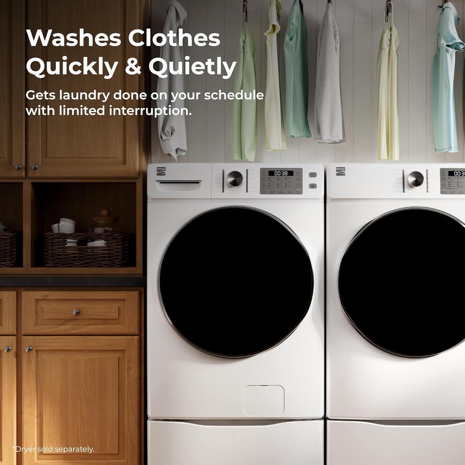 Kenmore 4.5 cu. ft. Front Load Washer with Stain Removing Steam Treatment - Reduce Laundry Time with Accela Wash - LED - ENERGY STAR Certified - White