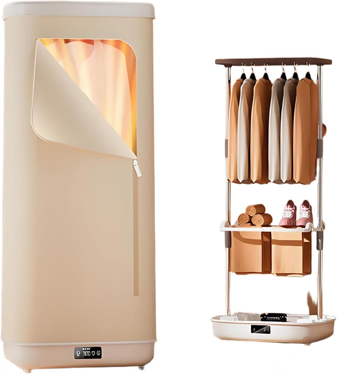 Folding Steam Closet, Portable Clothes Dryer Electric Double-Layer Use, Steam Press for Clothes 900w for clothes and fabrics, quick-dry steam