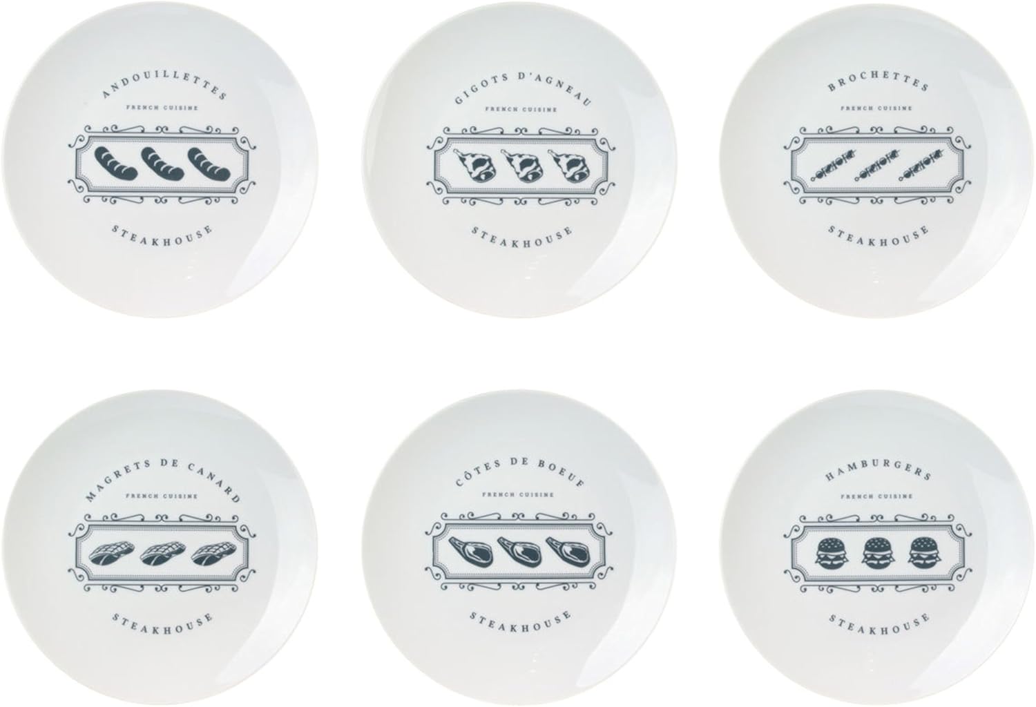 Le Studio Steak Plate 6 Pieces Set, White