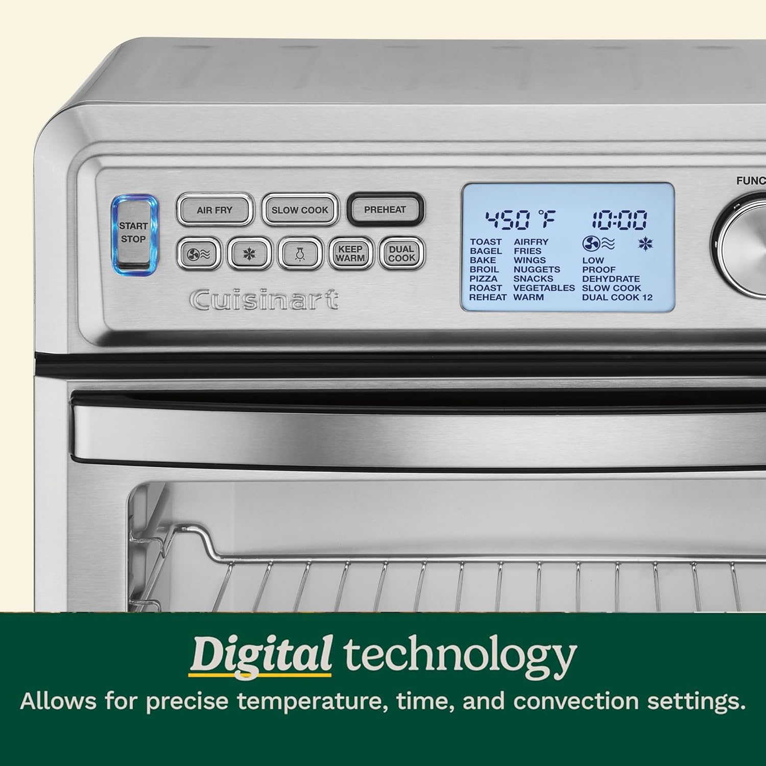 Cuisinart TOA-95C Digital AirFryer Toaster Oven, 0.95-cubic feet, Premium 1800-Watt Oven with Digital Display & Controls, XL Capacity, Intuitive Programming & Adjustable Temperature, Stainless Steel