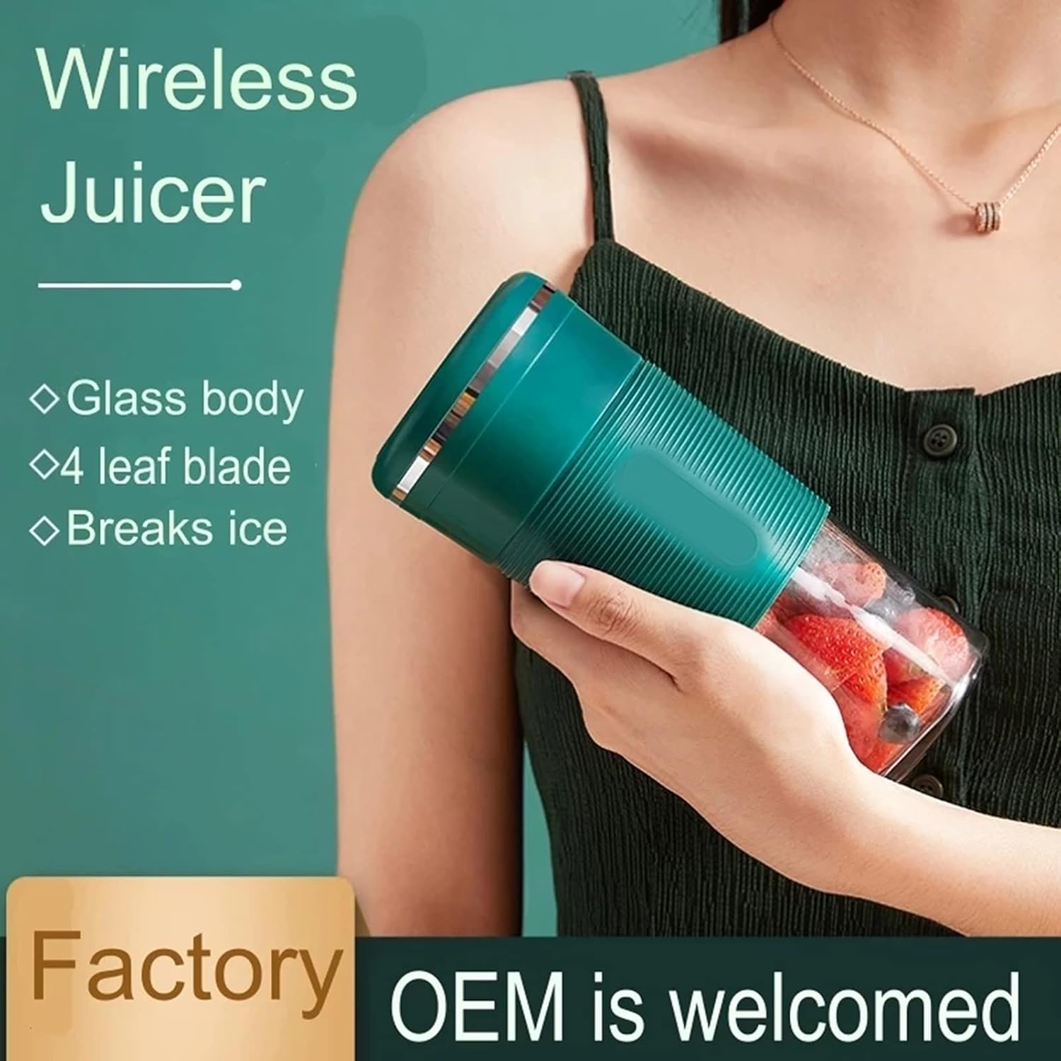 300ML Electric Juicer 4-Knife USB Portable Blender Mini Blender Smoothie Blender Cup Food Processor Kitchen Appliances,Green
