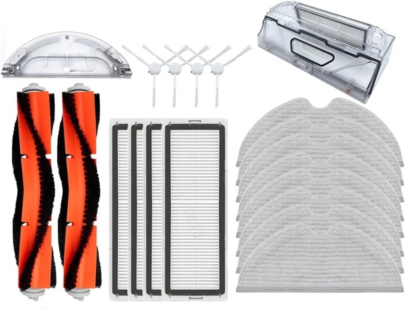 Brush Mop Cloth Robotic Vacuum Cleaner Accessories，Compatible for Xiaomi，Compatible for Mijia 1C 1T Robot Vacuum Mop，Compatible for Dreame F9 Hepa Filter Main Side(N)