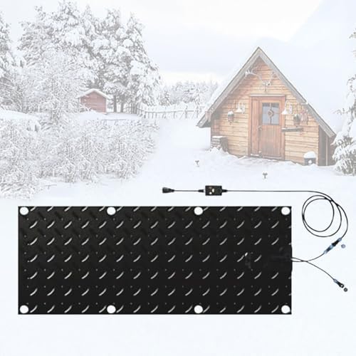 Heated Snow Melting Mat for Non-Slip Walkways & Stairs - Outdoor Heated Mat for Driveways, Decks, and Sidewalks - Available in 10x15in, 30in, 48in Sizes