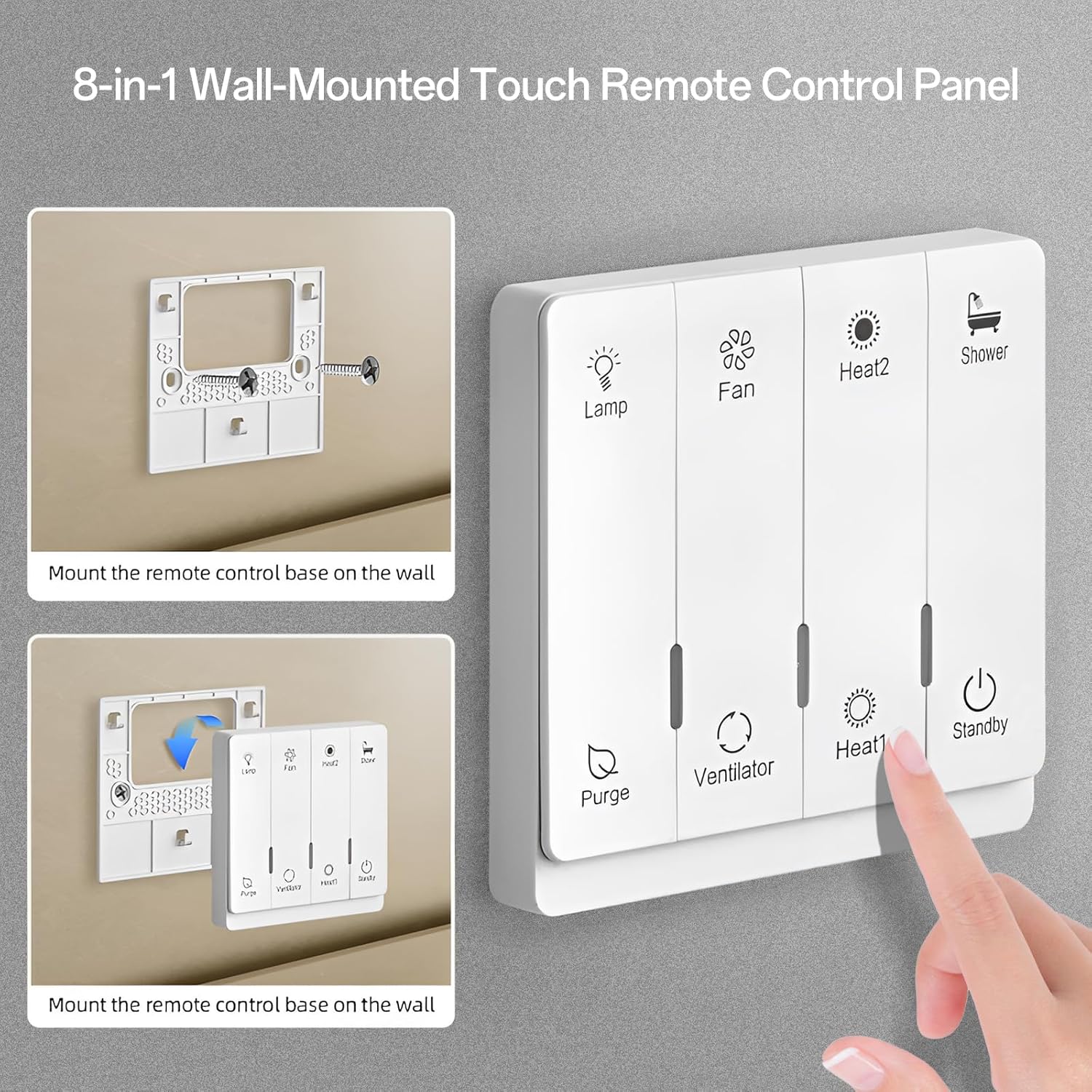 1800W Bathroom Exhaust Fan with Light and Heater, 110 CFM 4-in-1 Ceiling Vent Fan, 1.0 Sone Quiet Operation, 11.2” x 11.2” Ceiling Cutout, 13.8” Grille, 6500K LED Light, Metal Housing