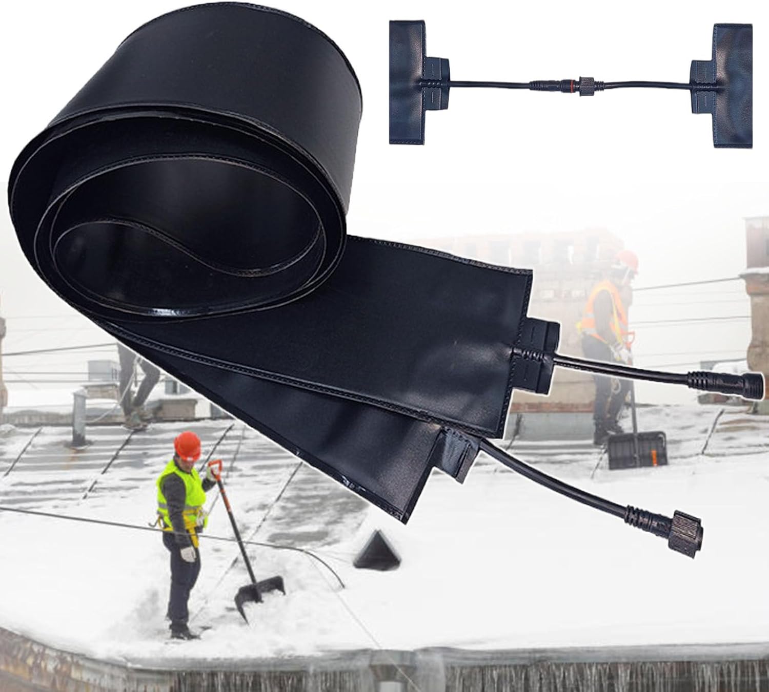 Heated Snow Melting Mats Outdoor, Gutters Heated Snow Melting Pad, Up to 113°F/45°C, Instant Heat Upon Powering On, Snow and Ice Melting Mats - for Winter Snow Removal 610cm/20.01ft