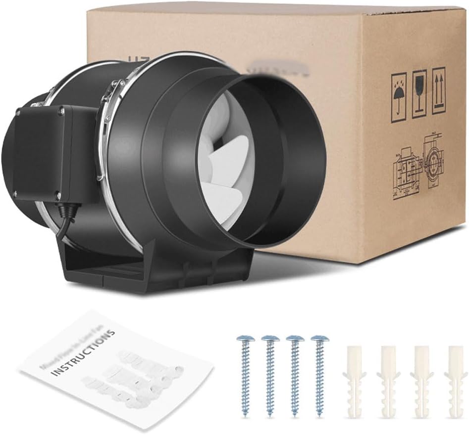 JOSBY 8 Inch Quiet Inline Duct Fan, Household Kitchen Fume Ventilation Fan, Ventilation Exhaust Fan, 29-33dB Noise, for Heating Cooling Booster, Grow Tents, Hydroponics, Exhaust Blower