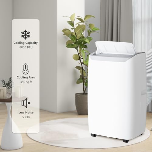 12,000 BTU Portable Air Conditioner, 3 In 1 Portable Ac Unit for 550 Sq.Ft. with Fan, Dehumidifier, Timer, Remote, Low Noise Air Cooler, Small Air Conditioner for Living Room Bedroom
