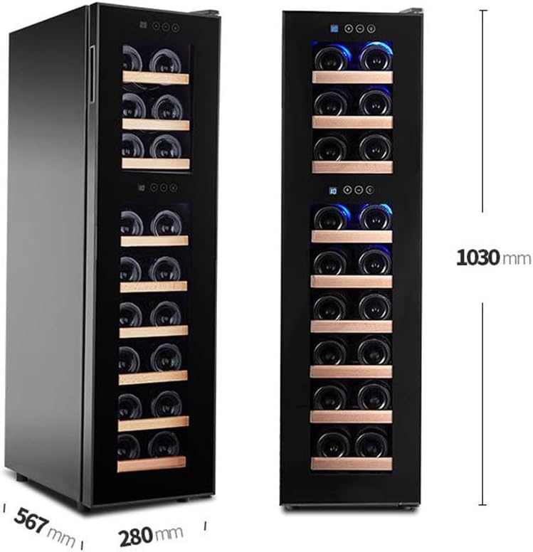 Wine Cooler Refrigerator –Update Version -Compressor Wine Cooler– Wine Coolers freestanding Dual Zone Stores Upto 18 Bottles