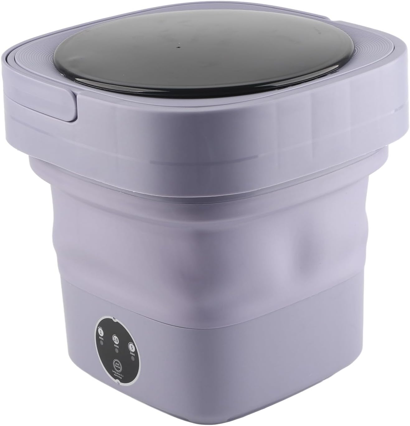 Portable Foldable Washing Machine 6.5L Mini Washer with Spin Dryer and 3 Modes for Baby Clothes, Underwear, Socks, Home Laundry, RV, Travel Wash Bucket Camping Use 12V 36W (Purple