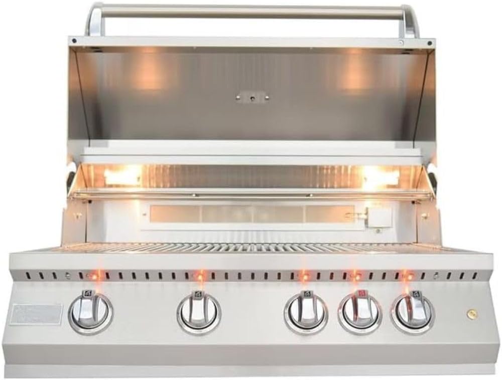 KoKoMo Grills 4 Burner Professional Built-In Gas Grill with Infrared Back Burner | 72,000 BTUs Stainless Steel Liquid Propne Grill Outdoor Kitchen Cooking & Patio Backyard Barbecue | 32 Inch
