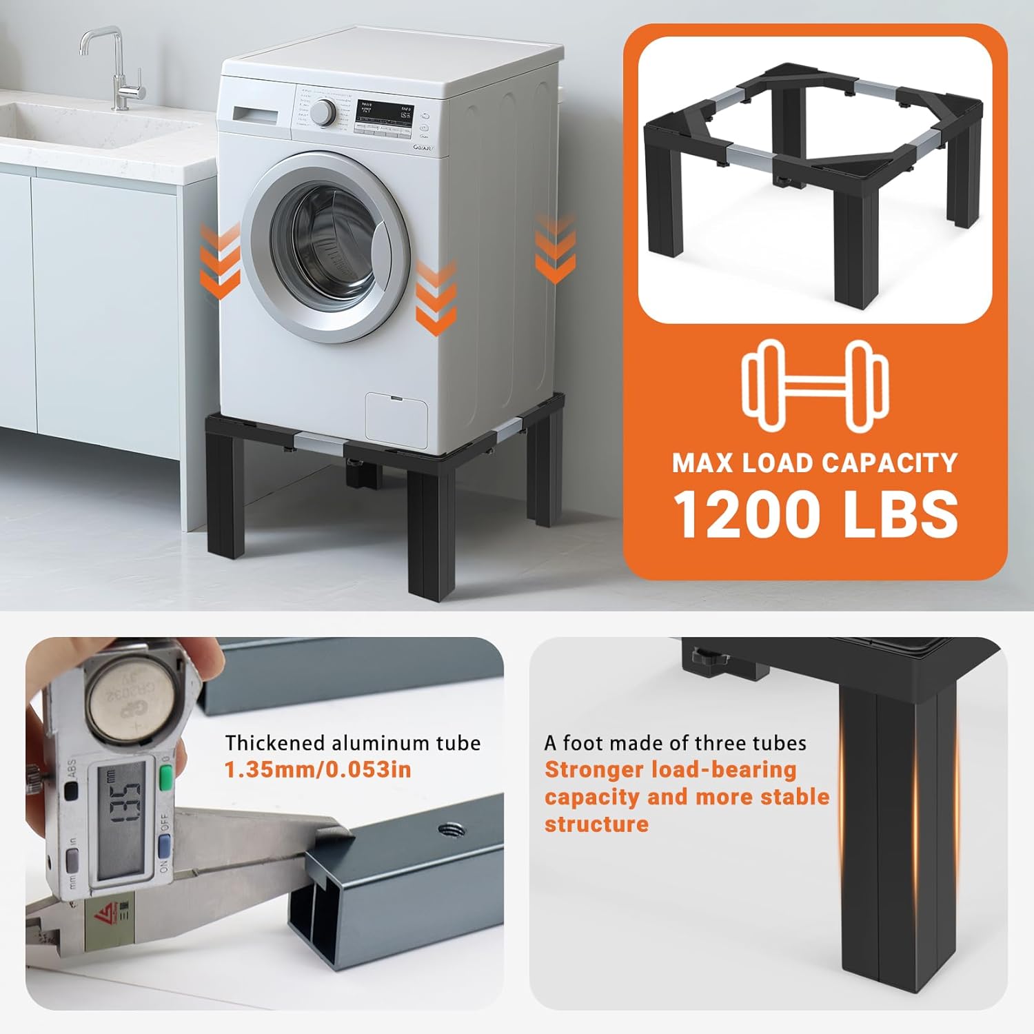 Nefish Steel Laundry Pedestal Height 12