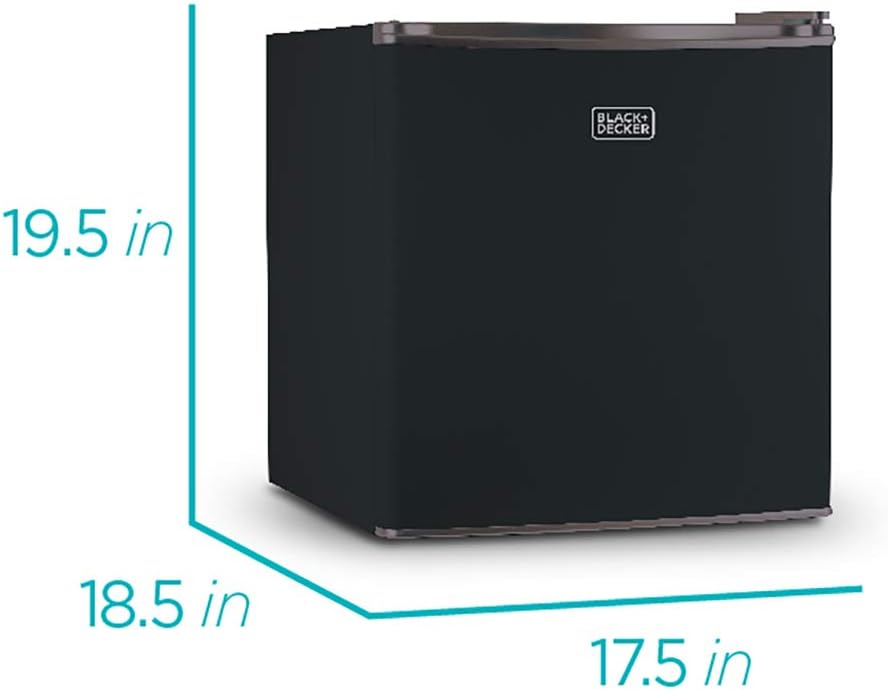 BLACK+DECKER BCRK17B Compact Refrigerator Energy Star Single Door Mini Fridge with Freezer, 1.7 Cubic Feet, Black & Digital Microwave Oven with Turntable Push-Button Door, Child Safety Lock