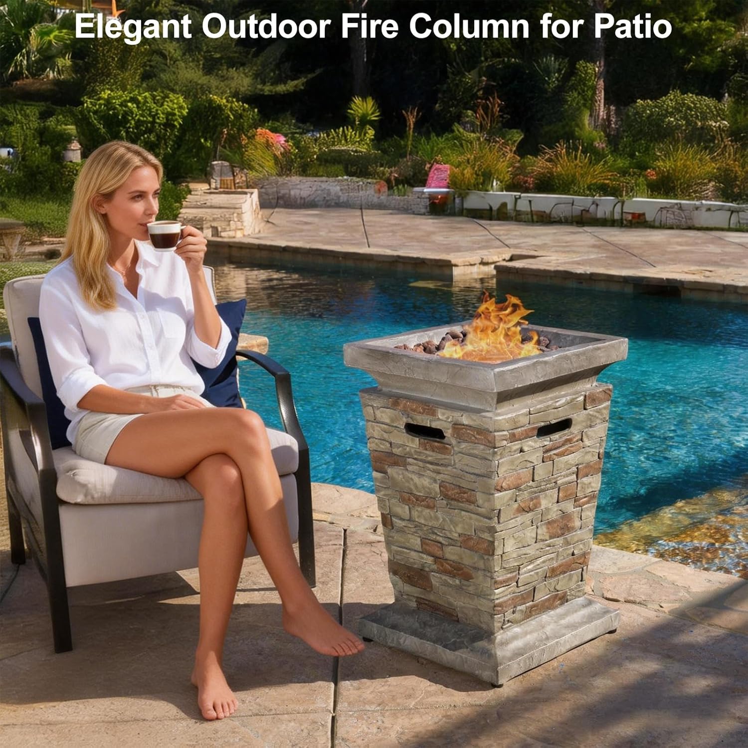 Propane Fire Pit Table, 19.5