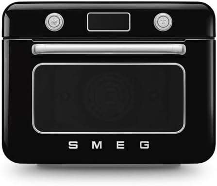 SMEG COF01Countertop Combi Oven - Multi-Function Grill, Air Fry, Steam, Bake, Convection, Defrost, and Warm, 10 Cooking Functions - Made In Italy (Black)