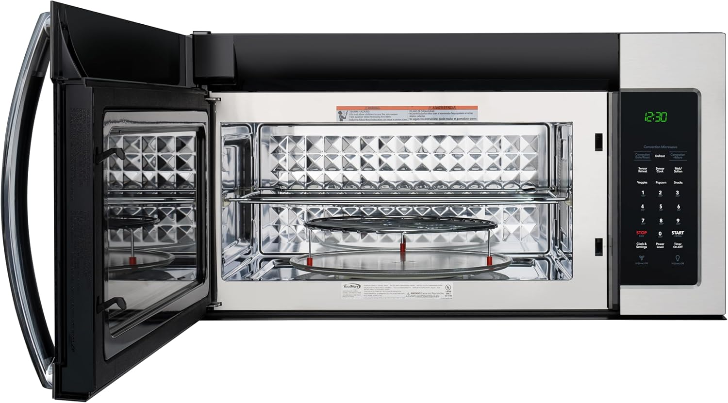 KoolMore 30-inch 1.5 cu. ft. Over-the-Range Convection Microwave Oven,900 Watts and 300 CFM in Stainless-Steel, UL Listed