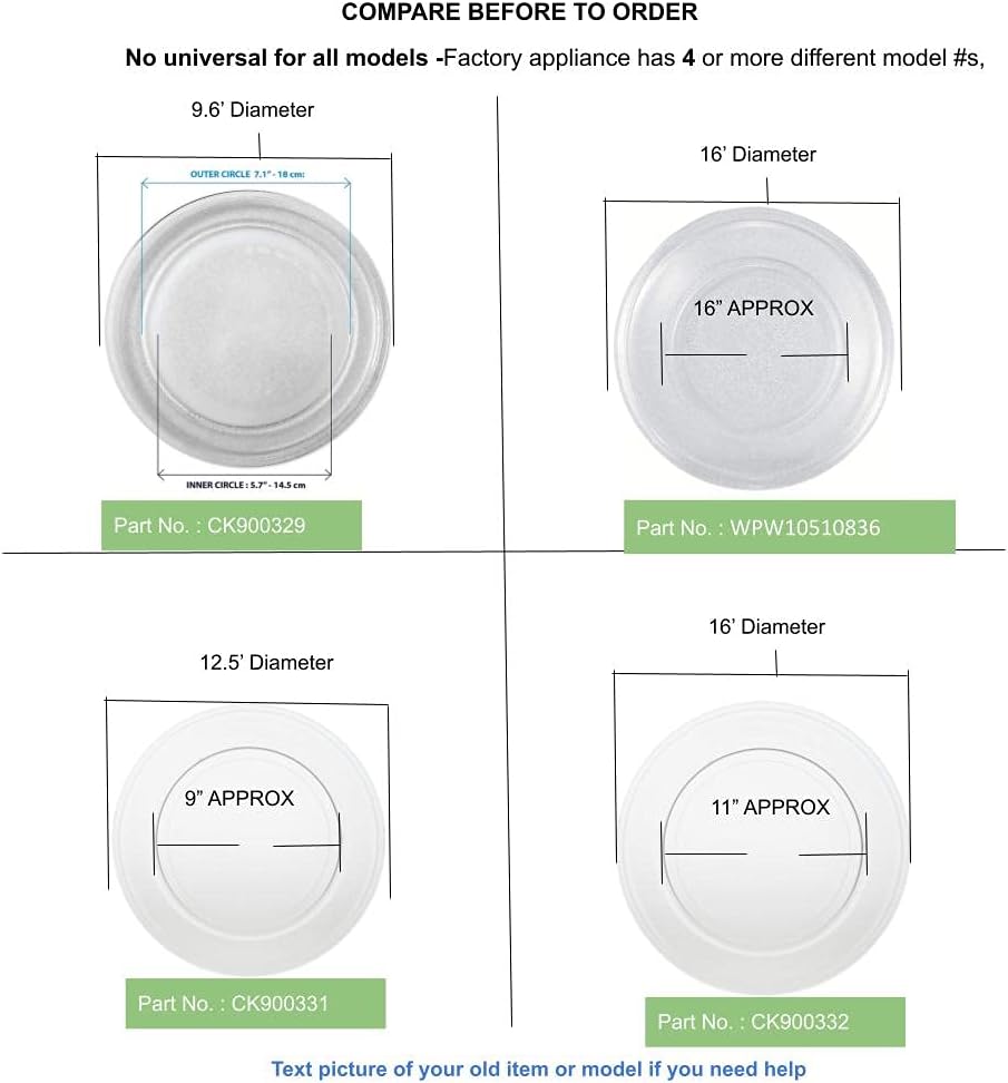 GLOB PRO SOLUTIONS PD00044154 EAP11755826 AP6022493 PS11755826 Microwave Glass Turntable Tray 16.5