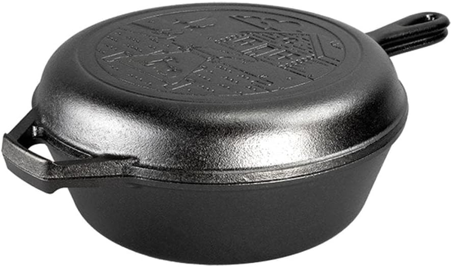 Lodge Cast Iron Wanderlust Series, Cabin Combo Cooker, 3.2 Quart​ Black