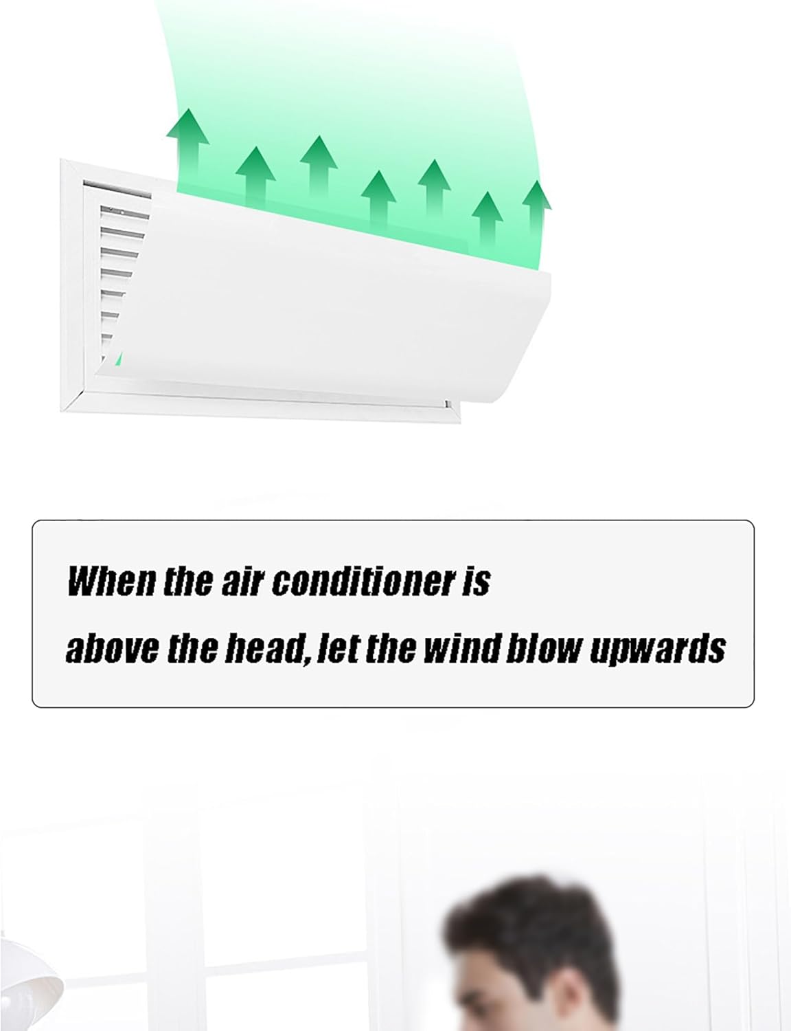 Air Conditioner Deflector Central AC Air Flow Deflector Prevent The Cold Air from Blowing Straight, Angle Adjustable, Applies to Commercial Office Public Area Home
