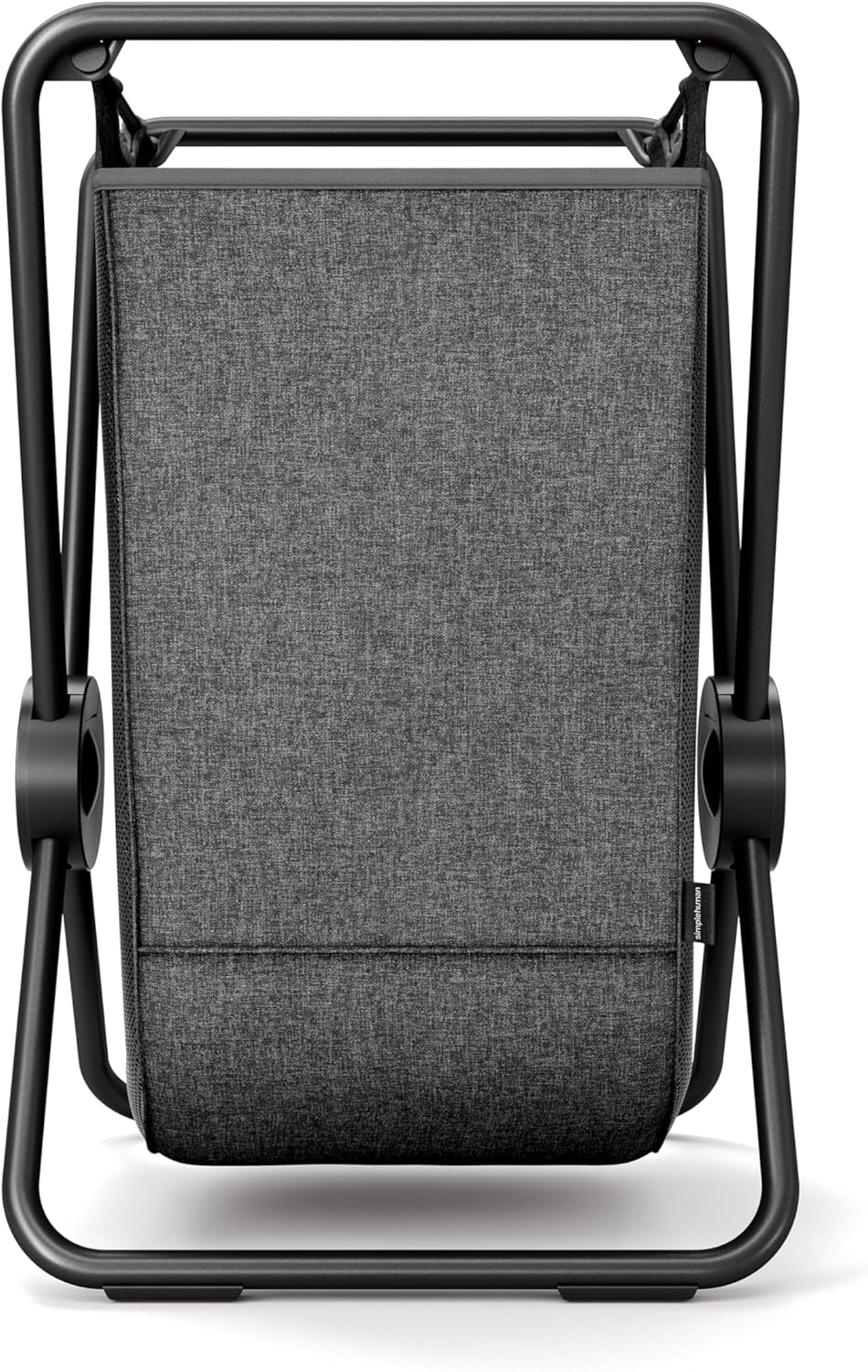 simplehuman single x-frame laundry hamper, 100% recycled polyester removable laundry baskets with easy carry handles, heavy-gauge steel frame, black, 65L