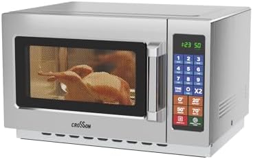 CROSSON Commercial Countertop 34L Microwave Oven W/ 10 Programmable Memory Menu,5 Power Level,3 Stage Cooking and Touch Screen Control-1000W,1.2 Cu.Ft