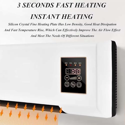 2 In 1 Wall Mounted Heating System, Cooling/Heating, Kitchen Wall Air Conditioner Fan, for Bathroom Office, RV Air Conditioner Heater and Fan Combo(Red)