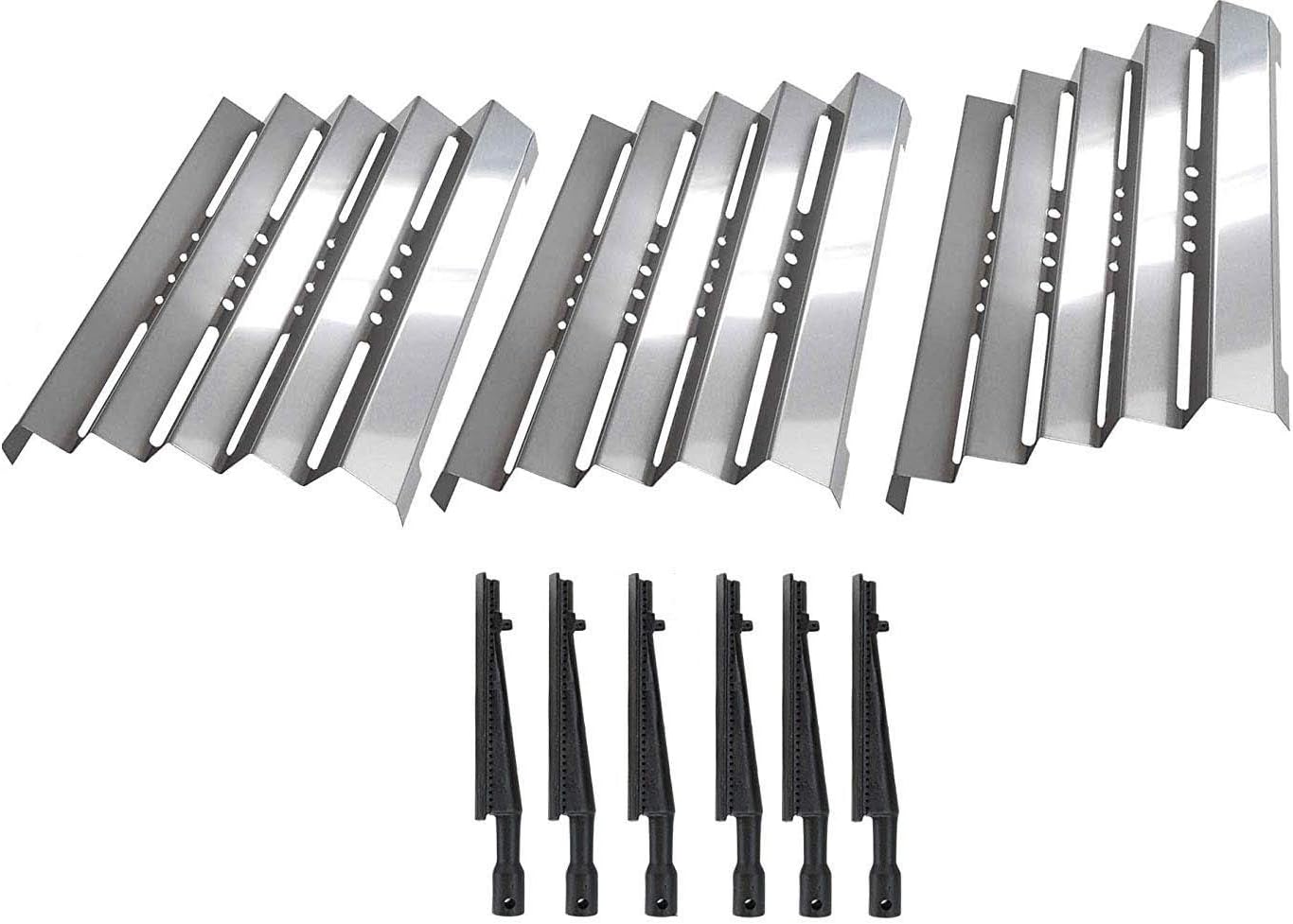 Gas Grill Replacement Kit for 157900, 141.157901, 141.157902, 141.157940, 141.157941, 141.157950, 141.157951、141.157981、141.157990 Gas Models Includes 6 Cast Burners & 3 Stainless Heat Shields