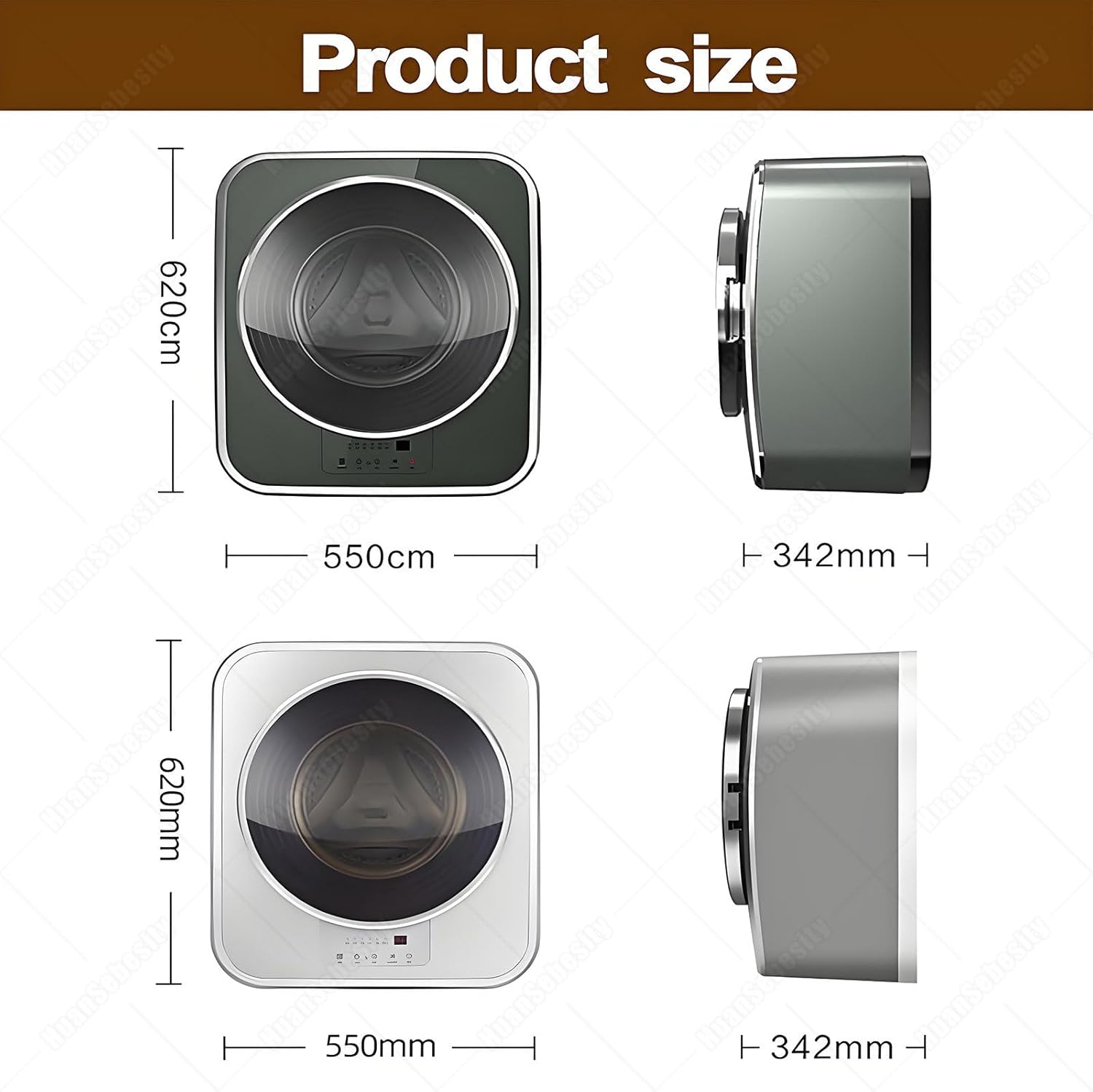 Automatic Wall-Mounted Washing Machine,3kg Portable Compact Small Household Wsaher,Dormitory Travel Washing Machine,Drum Inverter Washing Machine for Bathroom LightGreen