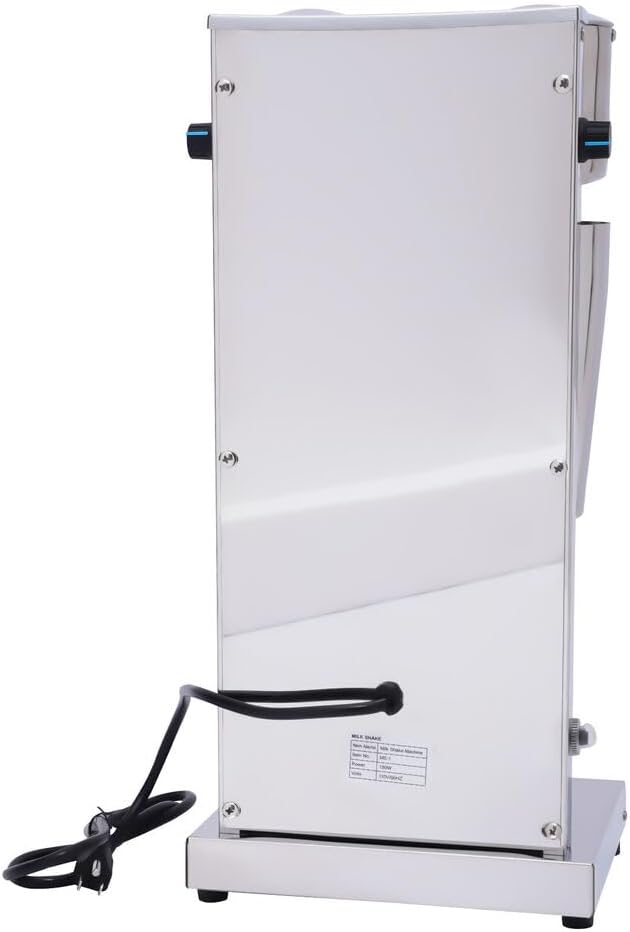 Milkshake machine, commercial stainless steel milk shaker with double head beverage blender, electric milkshake machine, stainless steel drink and juice blender, with 2 x 800 ml cups, 110V 180W.