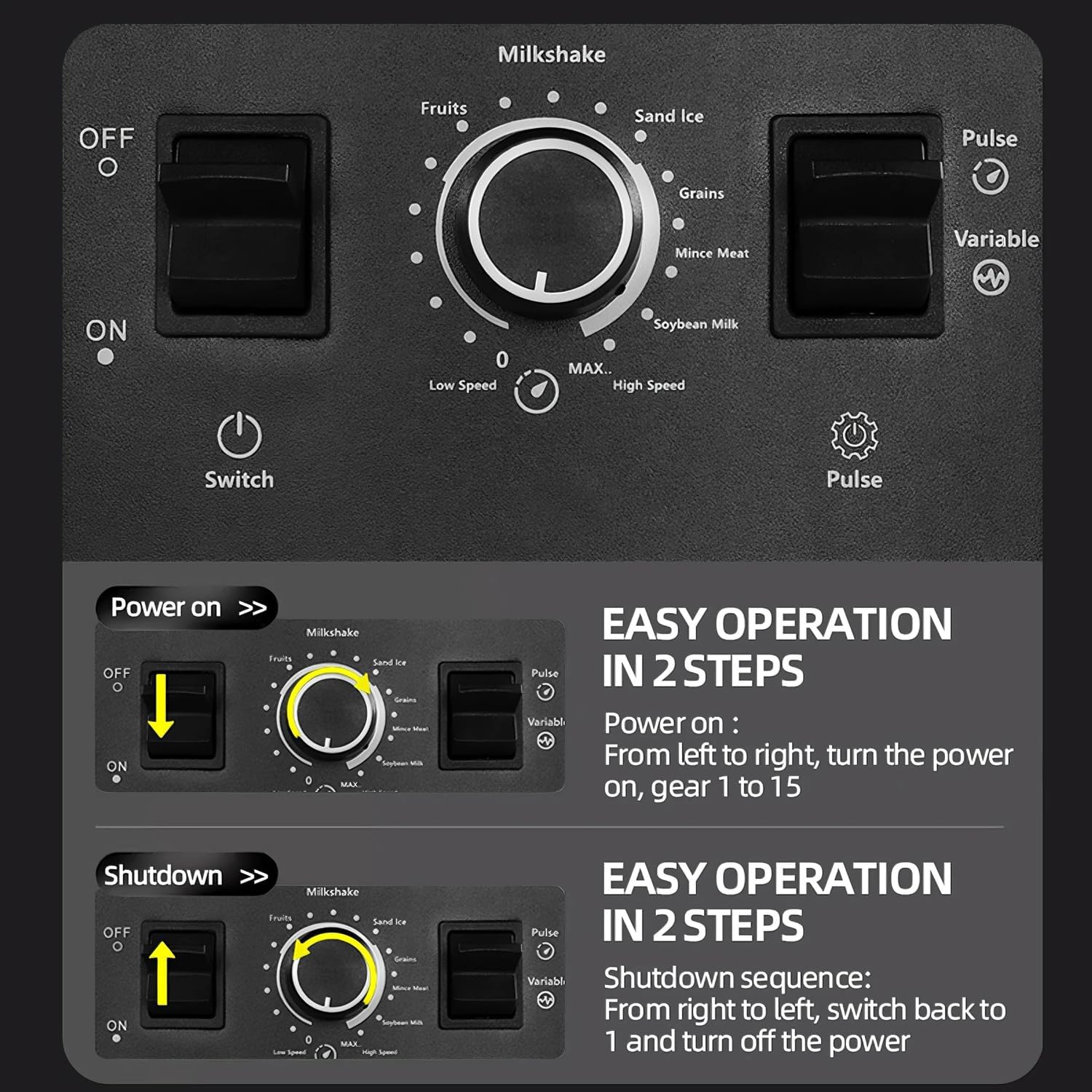 Professional Smoothie Blender,High Speed Countertop Smoothie Maker with 65oz BPA-Free Jar, 8 Stainless Steel Blades,Variable Speed–Smoothies, Protein Shakes, Ice Crushing, Frozen Drinks, Juices, Nuts