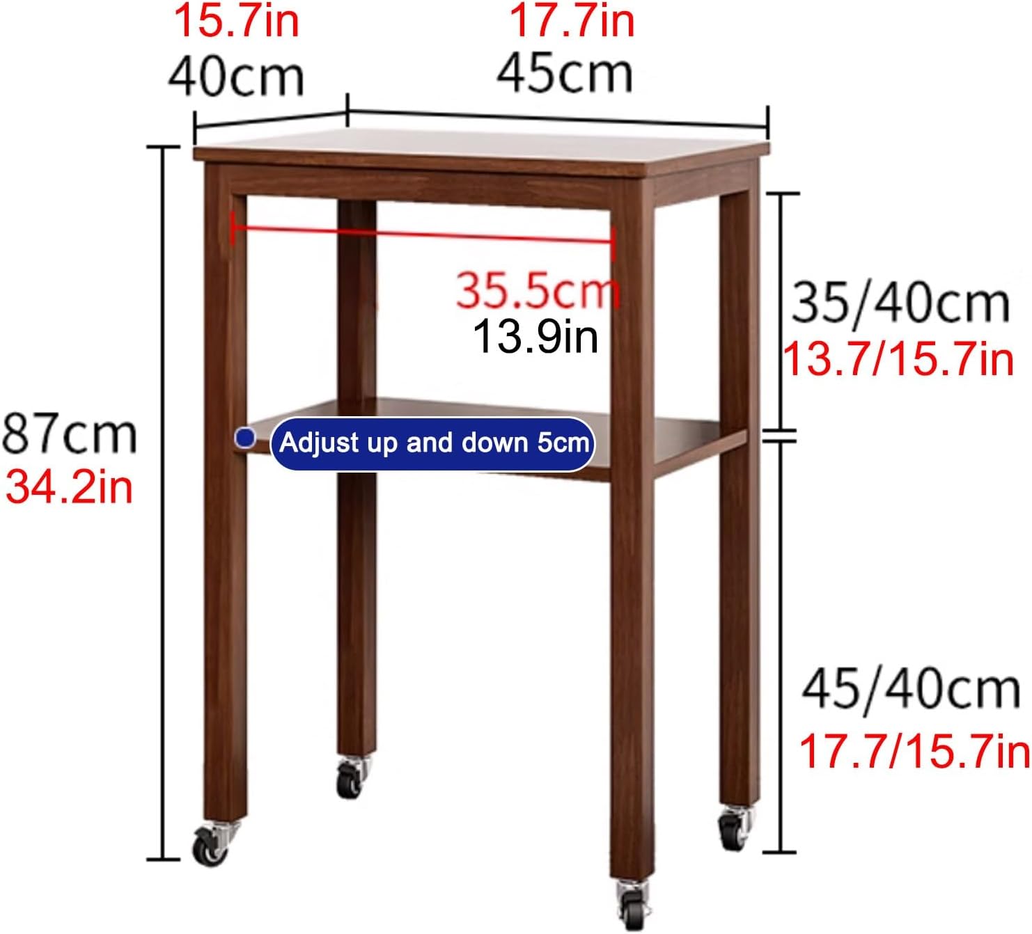 Sweeping Robot Storage Rack, Entryway Hallway Double-Tier Robot Vacuum Cleaner Shelf with Adjustable Shelves, Wood Freestanding Rack, for Living Room Kitchen