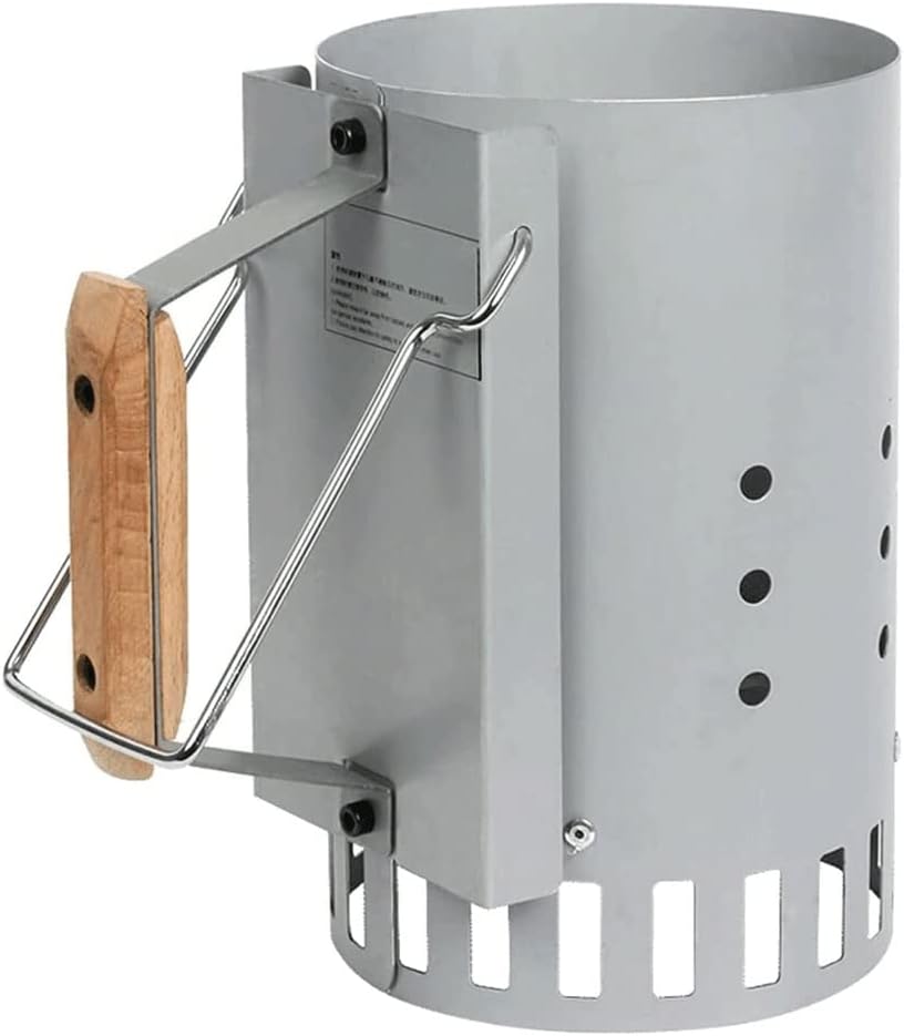 Charcoal Chimney Starter, Chimney Starter with Set Fireplace Accessories for BBQ Charcoal Grill Briquette Coal Fire Starter Chimney, Quick Rapid Fire Briquette Charcoal