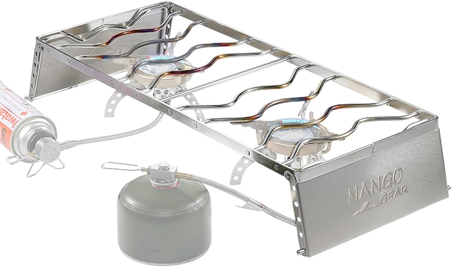 NANGOGEAR (Amazon.co.jp Exclusive) Grill Stand, 6 Height Adjustment Function, Adjustable Stand, Trivet, Camping, Folding Storage