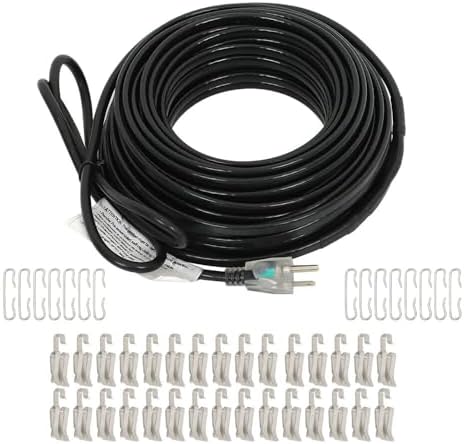 Replacement-Parts For 80 Feet Roof Heat Cable Snow De-icing Kit Heat Tape 8W/FT W/Aluminum Clip Hook Mod-W91R-2139