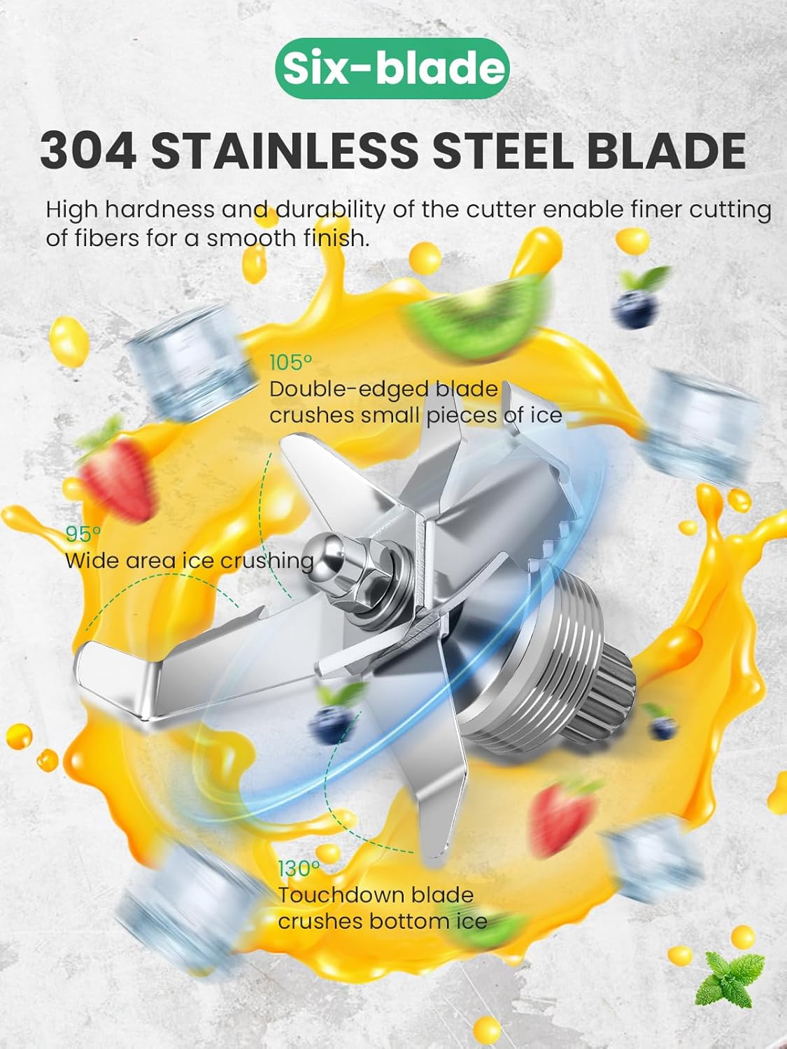 Huanyu Commercial Blender 1000W 2L with Noise-Reduction Cover & Speed Control 4-in-1 Multifunctional for Juice/Soy Milk/Ice/Nuts Grinding