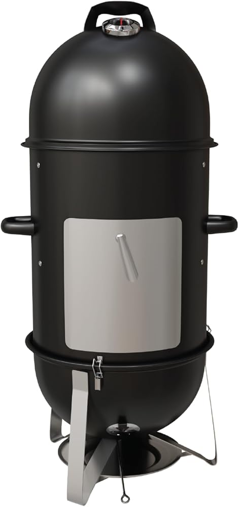 GasOne CSM-18 Vertical Smoker – 18 Inch Heavy Duty Charcoal Smoker – Multipurpose Charcoal BBQ Grill Smoker for Outdoor – Easy Assembly, 1 Access Door Grill with Smoker