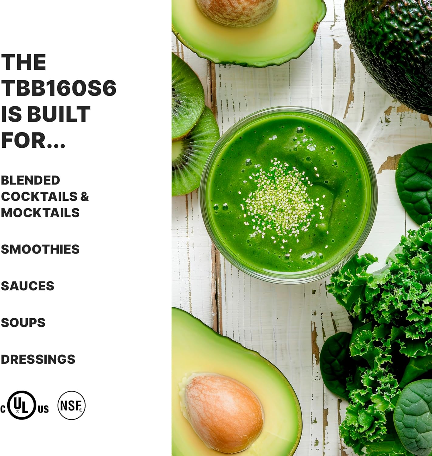 Waring Commercial TBB160S6 TORQ 2 Horsepower Blender, Electronic Keypad with 60-Second Countdown Timer and a 64 oz. Stainless Steel Container, 120V, 5-15 Phase Plug