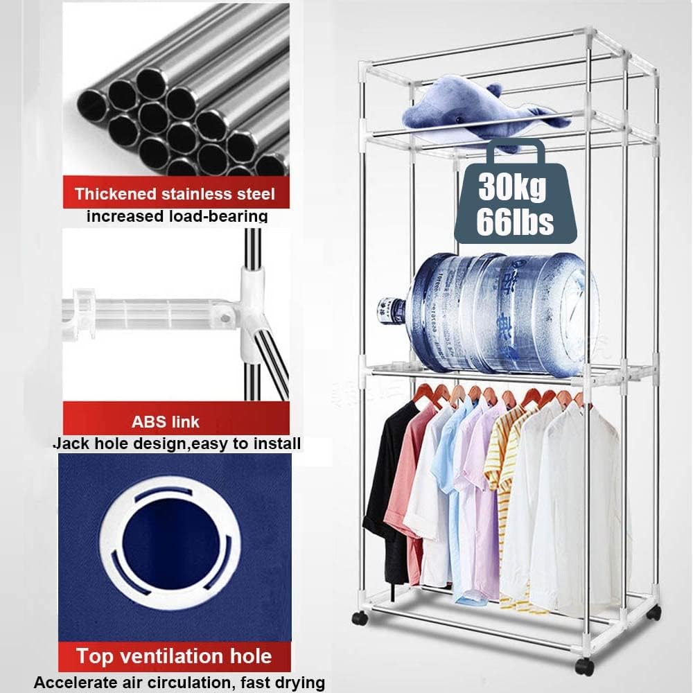 Electric Clothes Airer 1500W 2/3-Tier Portable Clothes Dryer Rack,Folding Electric Heated Laundry Drying Airer,Energy Saving with Remote Control for Apartment Home The New