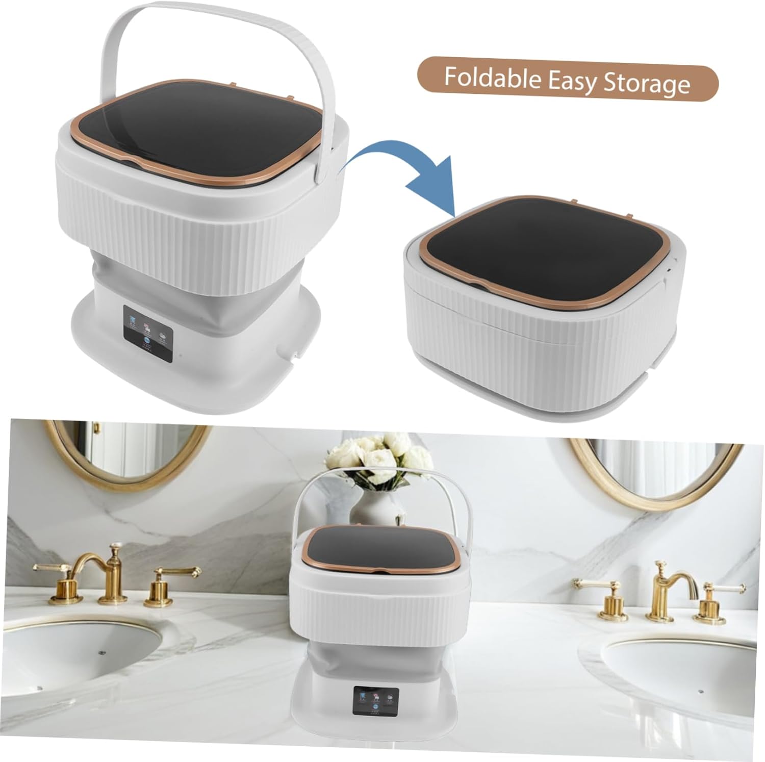 NUOBESTY Portable Mini Washing Machine Clothes Washer for Clothes Underclothes for Apartments Travel Efficient Deep Cleaning Space-saving Design