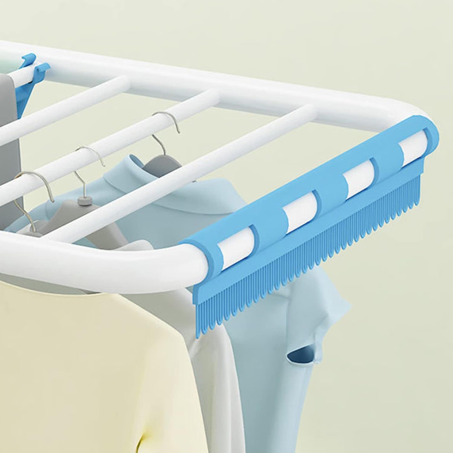 Outdoor Drying Rack Clothing Foldable, Clothes Drying Rack, Collapsible Laundry Rack with Hanging Rods, Shoe Hangers, Adjustable Wing and Foldable Design (1.5m)